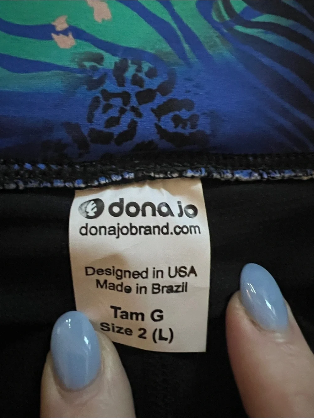 Dona Jo Blue Multi-Pattern Skort with Teal Accents, NWT, L
